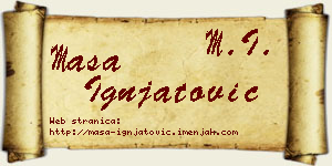 Maša Ignjatović vizit kartica